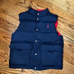 Polo by Ralph Lauren reversible puffer vest size small (8-10) red/blue EUC